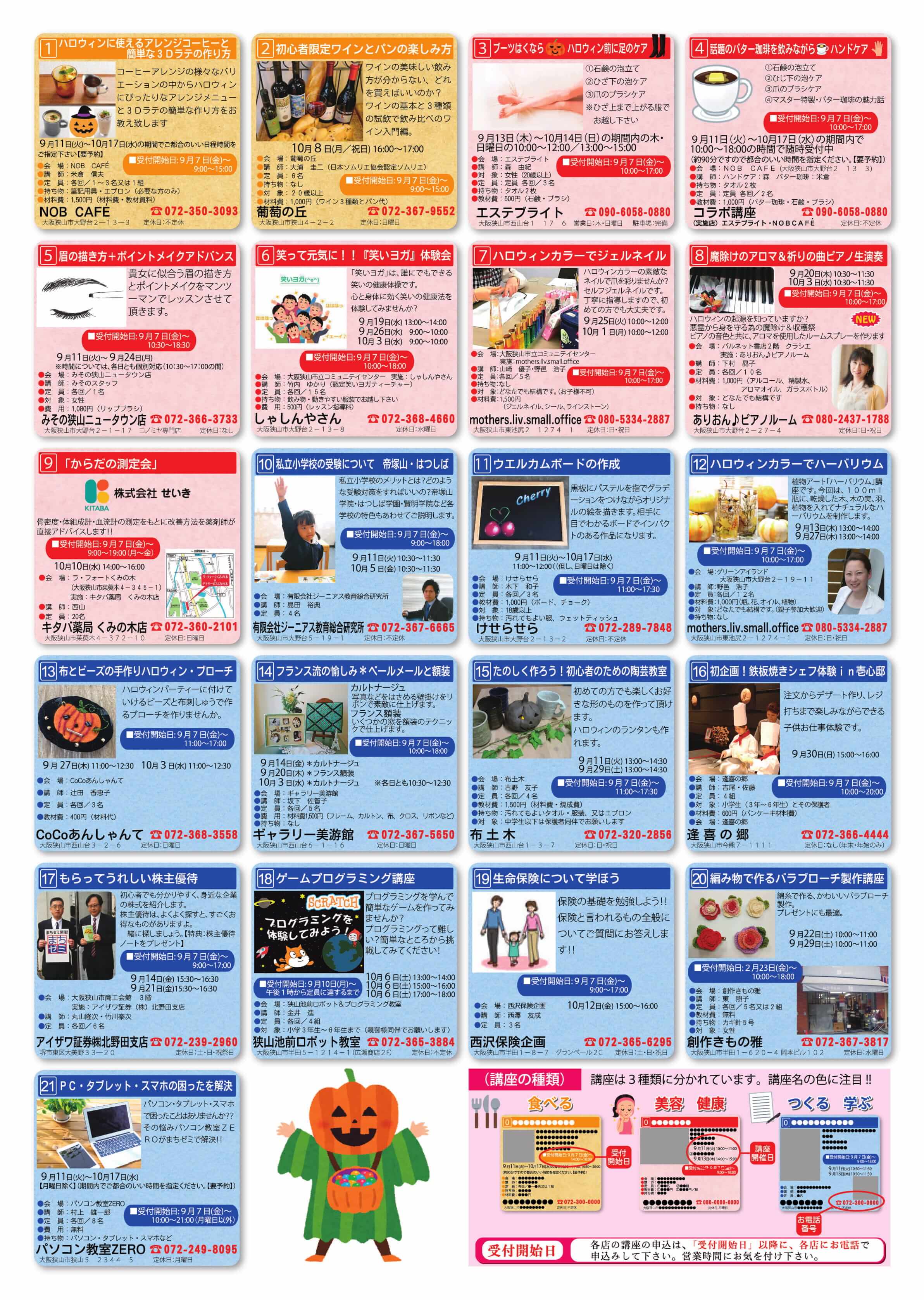 お店の人から教えてもらおう！第８回「大阪狭山まちゼミ」が2018年9月11日から開催！