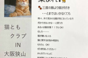 【2021年4月29日】「猫ともクラブ-IN-大阪狭山」が、さやかホールで開催されます