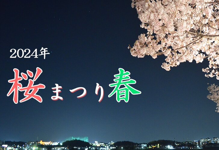 【2024年3月23日～4月7日】夜桜ライトアップ！「桜まつり-春」が狭山池北堤で開催されます!!