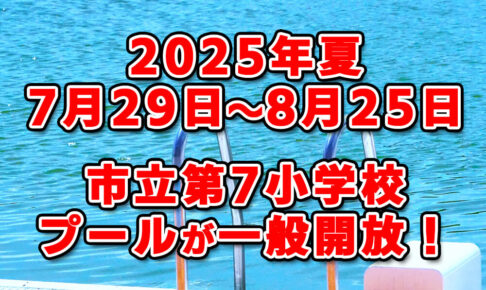 【2024年夏】市立第七小学校プールが、7月26日～8月22日まで一般開放されます！