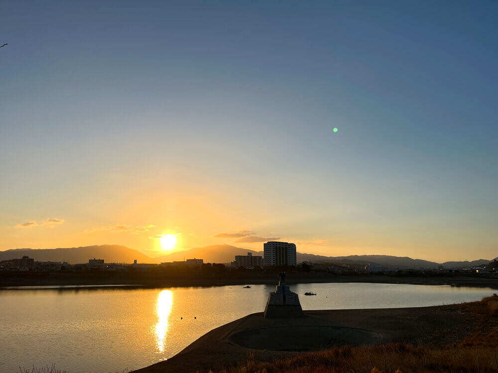 2025年狭山池からの初日の出