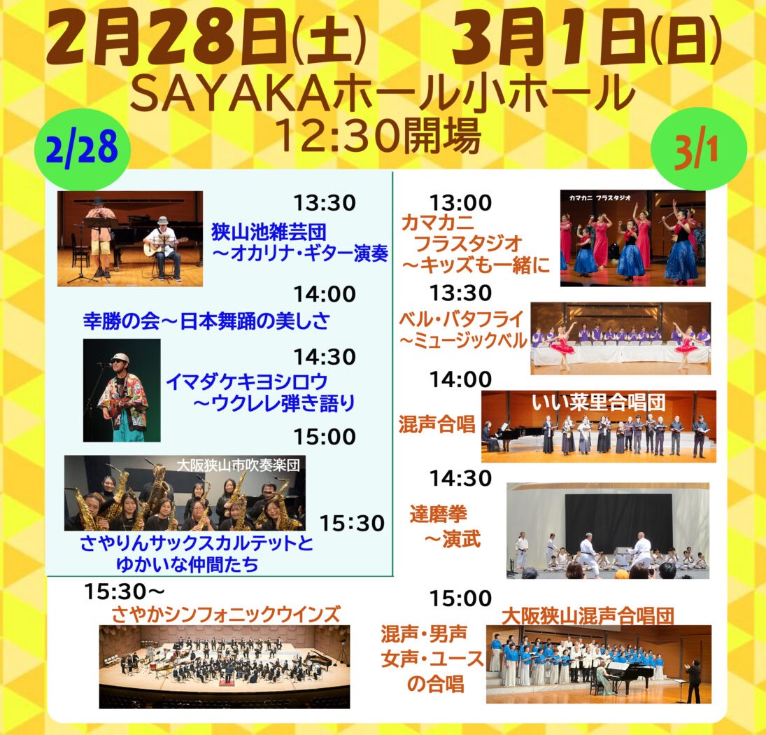 【2026年2月28日・3月1日】ステージ＆ワークショップなど！SAYAKAホールで「さやま文化フェスタ」開催 (11)